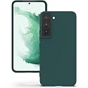 YATWIN Silicone Back Case for Samsung Galaxy S22, Soft-Touch Phone Back Cover for Samsung Galaxy S22 - Dark Green
