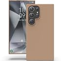 YATWIN Silicone Back Case for Samsung Galaxy S24 Ultra, Soft-Touch Phone Back Cover for Samsung Galaxy S24 Ultra-Milk Tee, Brown