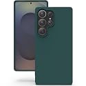 YATWIN Silicone Back Case for Samsung Galaxy S25 Ultra, Soft-Touch Phone Back Cover for Samsung Galaxy S25 Ultra - Dark Green