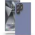 YATWIN Silicone Back Case for Samsung Galaxy S24 Ultra, Soft-Touch Phone Back Cover for Samsung Galaxy S24 Ultra - Lavender Grey