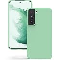 YATWIN Silicone Back Case for Samsung Galaxy S22, Soft-Touch Phone Back Cover for Samsung Galaxy S22 - Link Cyan