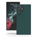 YATWIN Silicone Back Case for Samsung Galaxy S22 Ultra, Soft-Touch Phone Back Cover for Samsung Galaxy S22 Ultra - Dark Green