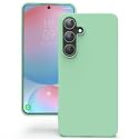 YATWIN Silicone Back Case for Samsung Galaxy S24 FE, Soft-Touch Phone Back Cover for Samsung Galaxy S24 FE - Link Cyan