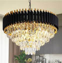 Yavik crystal black gold polish metal 500mm chandelier hanging ceiling pandent joomar Chandelier Ceiling Lamp