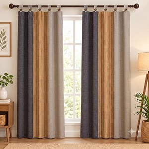 Yaweh Cotton Striped Room Darkening Loop Type