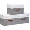 Yawinhe Collapsible Storage BinsWhiteGrey13.0x9.0x7.9in3-Pack