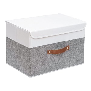 Yawinhe Collapsible Storage BinsWhite Grey13.0x9.0x7.9in1-Pack