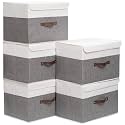 Yawinhe Collapsible Storage BinsWhiteGrey13.0x9.0x7.9in5-Pack