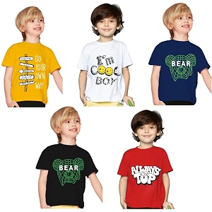 Yazh Texworld Boys Round Neck Blended Cotton