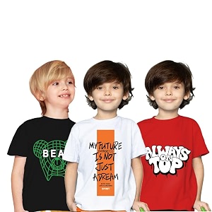 Yazh Texworld Boys Round Neck Blended Cotton