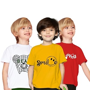 Yazh Texworld Boys Round Neck Blended Cotton