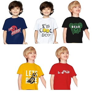 Yazh Texworld Boys Round Neck Blended Cotton