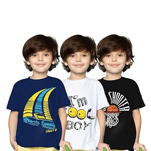 Yazh Texworld Boys Round Neck Blended Cotton