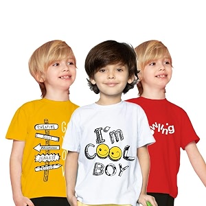 Yazh Texworld Boys Round Neck Blended Cotton