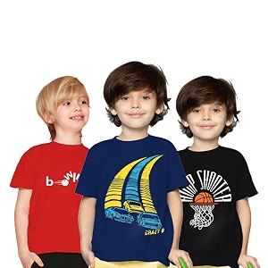 Yazh Texworld Boys Round Neck Blended Cotton