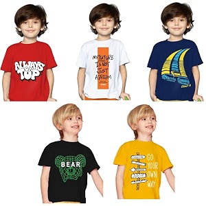 Yazh Texworld Boys Round Neck Blended Cotton
