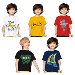 Yazh Texworld Boys Round Neck Blended Cotton
