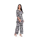 YAZIA Women Cotton Lounge Wear Set – Printed Top &amp; Pyjama Co-Ord Set | Soft Breathable Fabric | Daily, Nightwear &amp; Home Wear | Small to 3XL
