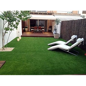 35mm high density artificial grass - superior polyester blend with 4-layer protection for terrace roof and garden5x17 feet