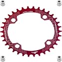 YBEKI Pro-Grade 104BCD Chainring (30-52T) CNC 7075-T6 Aluminum Narrow-Wide MTB/Road Round Oval Bike Chainwheel | Shimano/SRAM 8-11 Speed Compatible | 573MPa Strength(Black/Red/Blue)