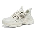 YCMM Chunky Walking Shoes Men Breathable Mesh Lace-Up Platform Sneakers Non-Slip Comfortable Casual Dad Style for Work Gym Everyday Wear