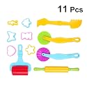 11pcs clay dough tools kit playdough rollers molds cutters modelling tools random color- Multi color