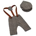 Newborn Photography Props Boy Girl Photo Shoot Outfits Infant Accessories Clothes Toddler Costume Hat Pants for Girls Boys (Brown)