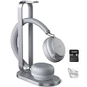 Yealink BH72 Bluetooth Headset UC with Charging Stand, USB-A (Grey) - GTW Bundle Yealink Wireless Headset with Global Teck Microfiber Cloth - Compatible for Office and Home Use