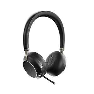 yealink bh76 wireless headset with 5 microphones hi-fi aptex hd teams certified active noise canceling anc bt v52 retractable arm mic 35 hrs talk time 40hrs music usb-cbh76  black