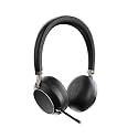 Yealink BH76 Wireless Headset with 5 Microphones, HI-FI Aptex HD, Teams Certified, Active Noise Canceling (ANC), BT v5.2, Retractable Arm Mic, 35 Hrs Talk Time /40hrs Music, USB-C(BH76 – Black)