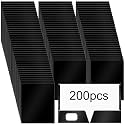 Yeaqee 200 Pack Paper Pocket Folders with 2 Pocket, Glossy Laminated, Black