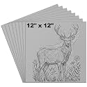 Yeaqee 4 Pcs 12 x 12 Inch Linoleum Blocks for Printmaking, Gray