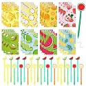 Yeaqee 48 Pcs Fruit Mini Notebooks and Ballpoint Pens Fruit Party Favors