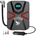 1+1 Year Warranty T Edition Digital Tyre Inflator - 12V Portable air Compressor with Auto shutoff 150PSI Black and Red