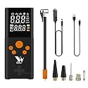 Smart Tyre Inflator with 6000mAh Battery (Works on Battery & DC) for Cars, Bikes, Smart Phone Power Bank | Upto 150 PSI | Dual Display | LED Light | Auto Cut-Off | Multiple Nozzles (WC16)