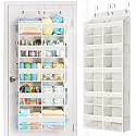 Yecaye Over The Door Organizer, 5 Tier Extra Large Behind Door Storage of 10 Compartments, 80lbs Heavy Duty Door Organizer Hanging with Clear Window for Closet Bedroom Pantry Bathroom, Beige