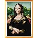 YEESAM ART Cross Stitch Kits for Adults Beginners Mona Lisa by Leonardo da Vinci Pre Printed 14ct, DIY Stamped Embroidery Starter Kit Easy Sewing Set Home Decor