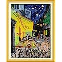 YEESAM ART Cross Stitch Kits for Adults Beginners Coffee Shop Pre Printed 11ct, DIY Stamped Embroidery Starter Kit Easy Sewing Set Home Decor