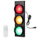 yeesport Traffic Light Wall Lamp, Retro Traffic LED Light with Remote Controller, Kids Bedroom Stop Light, Room Decor Light, Vintage Fun Signal Light for Bedroom, Living Room, Club, Bar, Pub (1)