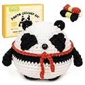 Yeezhee Crochet Kit for Beginners – Complete Amigurumi Animal Starter Set with Step-by-Step Video Tutorials, Yarn &amp; Crochet Hook – Easy DIY Plushie Gift for Adults &amp; Kids (Panda)