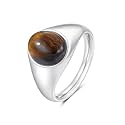 YeGieonr Gold Signet Rings for Women Non Tarnish Gold Rings, Waterproof Gemstones Statement Ring, 18K Gold Plated Stainless Steel Gem Stone Jewelry Gift for Everyday Wear