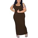 YeGine Women Plus Size Sleeveless Bodycon Maxi Dresses Sexy Slim Tank Dresses