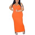 YeGine Women Plus Size Sleeveless Bodycon Maxi Dresses Sexy Slim Tank Dresses