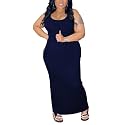 YeGine Women Plus Size Sleeveless Bodycon Maxi Dresses Sexy Slim Tank Dresses