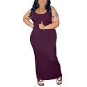 YeGine Women Plus Size Sleeveless Bodycon Maxi Dresses Sexy Slim Tank Dresses