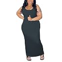 YeGine Women Plus Size Sleeveless Bodycon Maxi Dresses Sexy Slim Tank Dresses