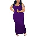 YeGine Women Plus Size Sleeveless Bodycon Maxi Dresses Sexy Slim Tank Dresses