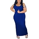 YeGine Women Plus Size Sleeveless Bodycon Maxi Dresses Sexy Slim Tank Dresses