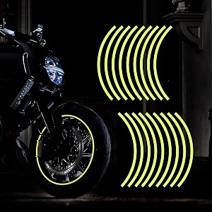 yellow 18pcs - 1634-1934 reflective wheel rim stripe decal for motorcycle wheels car cycling bike bicycle night reflective safety decoration stripe sticker compatible with t-avera neo 3