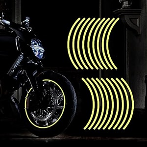 yellow 18pcs - 1634-1934 reflective wheel rim stripe decal for motorcycle wheels car cycling bike bicycle night reflective safety decoration stripe sticker compatible with r-s6 avant